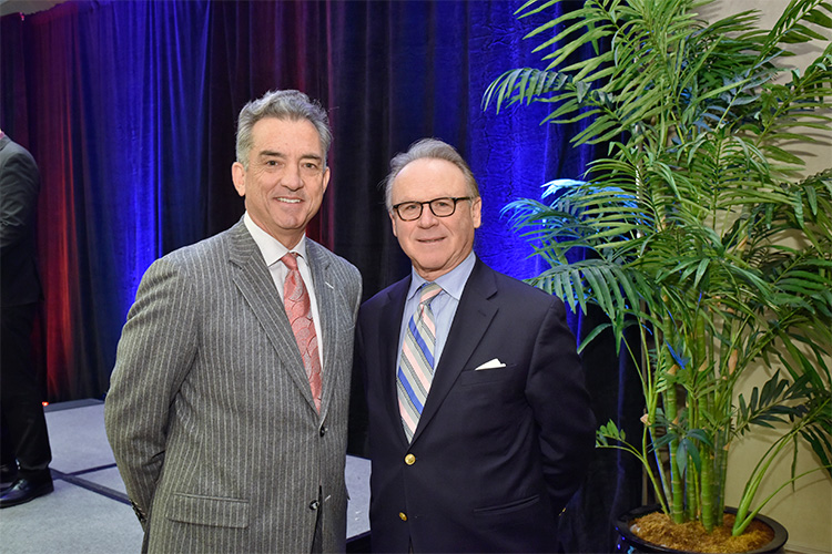 Keynote speaker Christopher Thompson, President and CEO of Brand USA, meets with Dr. M. Moshe Porat, Dean of Temple University’s School of Tourism and Hospitality Management, at the 21st Annual Graduate Education and Graduate Student Research Conference.