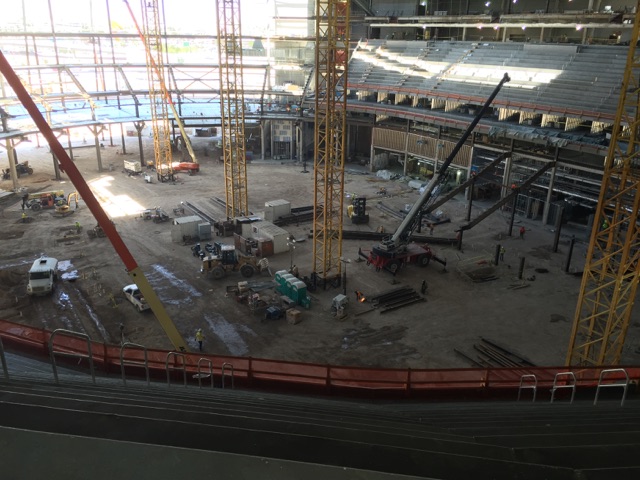 A view from the last row of Las Vegas’ T-Mobile Arena, in a photo taken by STHM alum Rick Olivieri during his work with a sports and entertainment company in 2015. (Courtesy Rick Olivieri)