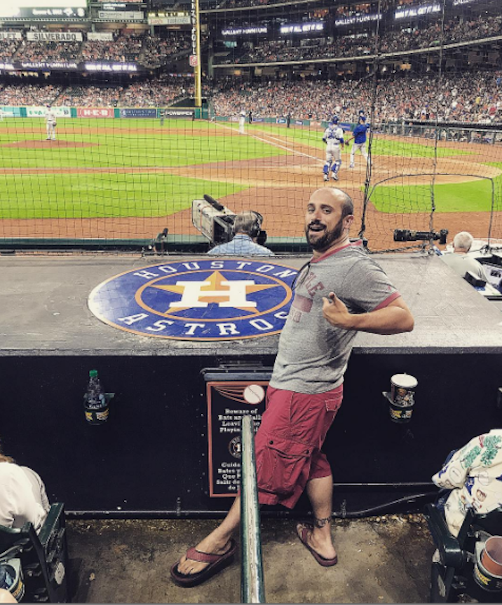  STHM’s Andy Sturt enjoys the front-row view in Houston’s Minute Maid Park.