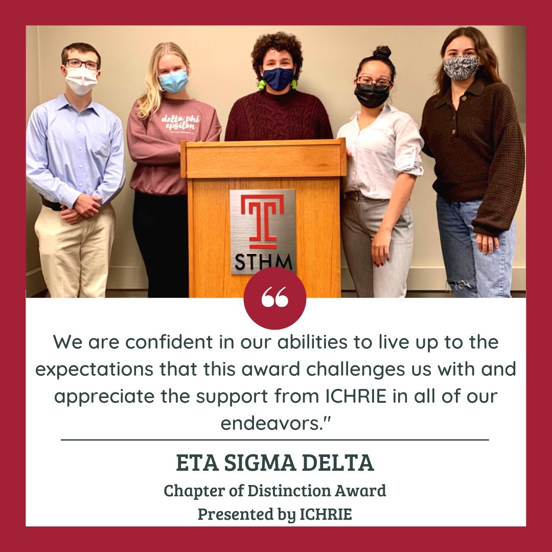 Eta-Sigma-Delta-Receives-Chapter-of-Distinction-Award-by-ICHRIE
