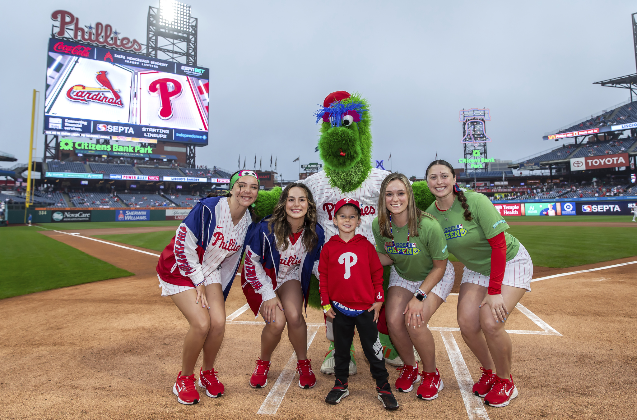 Megan Gochenauer poses with the Phanatic