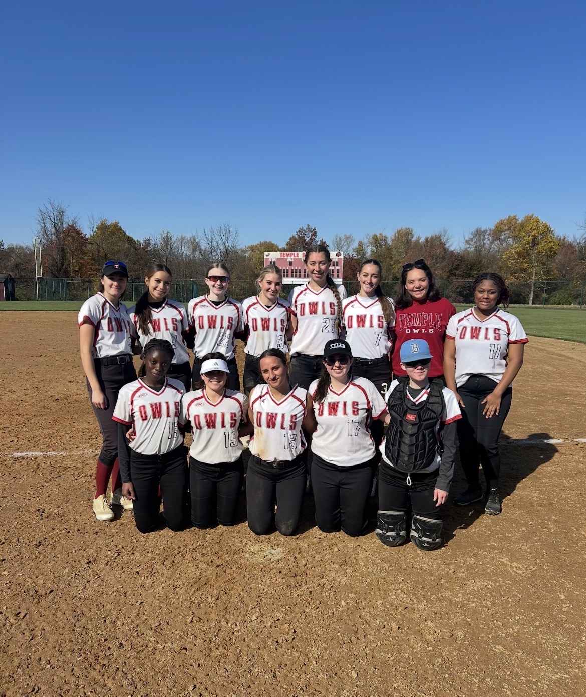 Megan Gochenauer and the Temple Club Softball team.