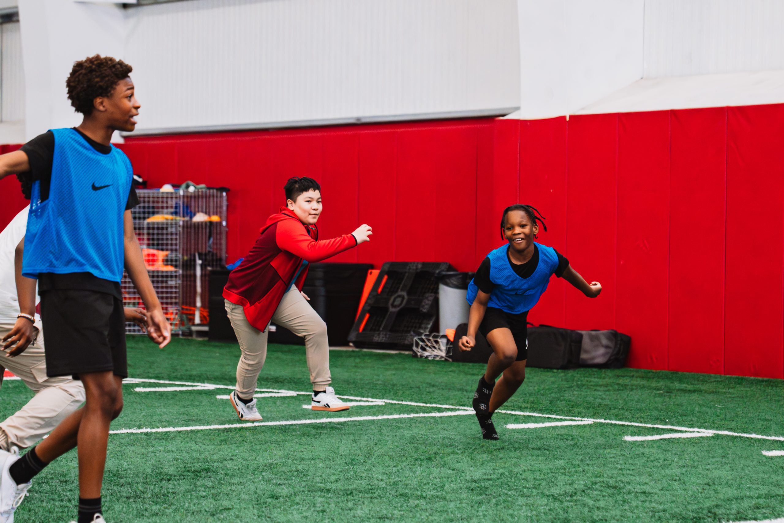 Kids playing soccer